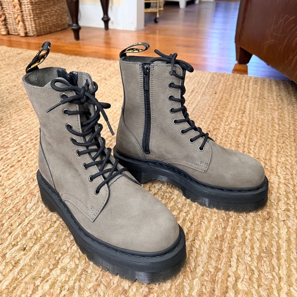 Dr. Martens Shoes - Dr. Martens Jadon Platform Boots in Grey (Women's US Size 9) - New/Never Worn